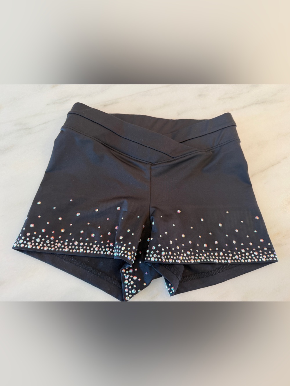 Varsity brand rhinestone black cheer athletic shorts Spirit of Texas SOT xs